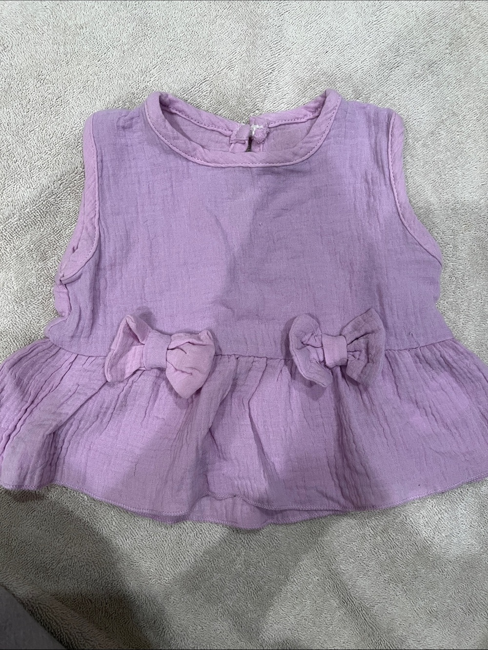 Lavender Bow Baby Peplum Top